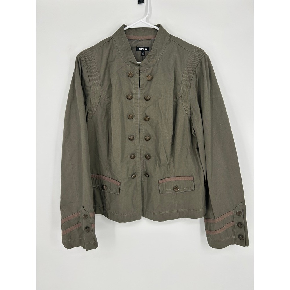 APT9 Womens XL Military Band Jacket Olive Green Napoleonic Indie Sleeze Eclectic